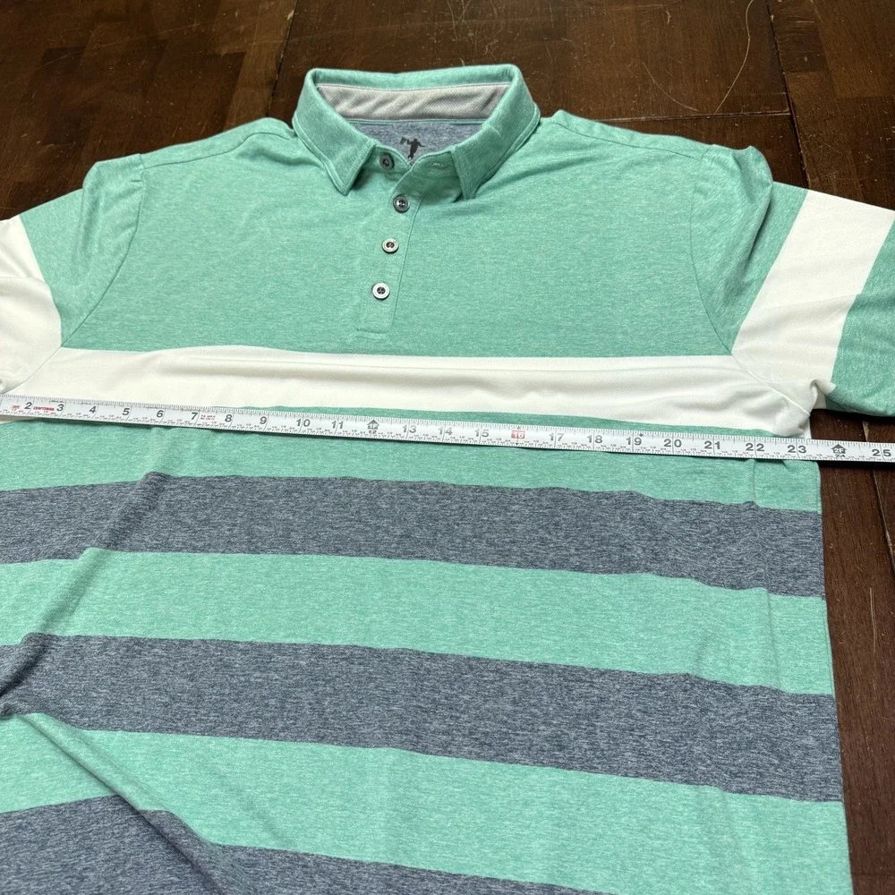 Anderson Ord Polo Shirt Men XL Color Block Striped Short Sleeve Golf Performance
